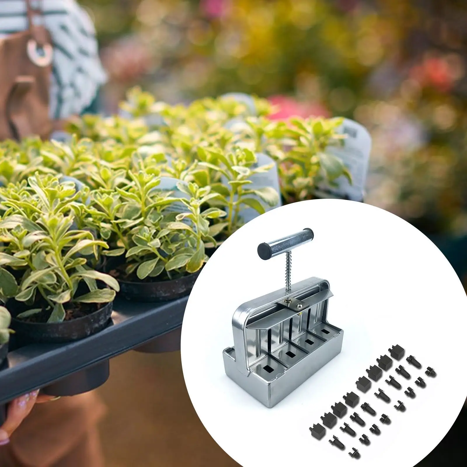 Handheld Soil Blocker Anti Slip Handheld Block Maker Reusable with Comfortable Handle for Plant Outdoor Cuttings Indoor Garden
Handheld Soil Blocker Anti Slip Handheld Block Maker Reusable with Comfortable Handle for Plant Outdoor Cuttings Indoor Garden