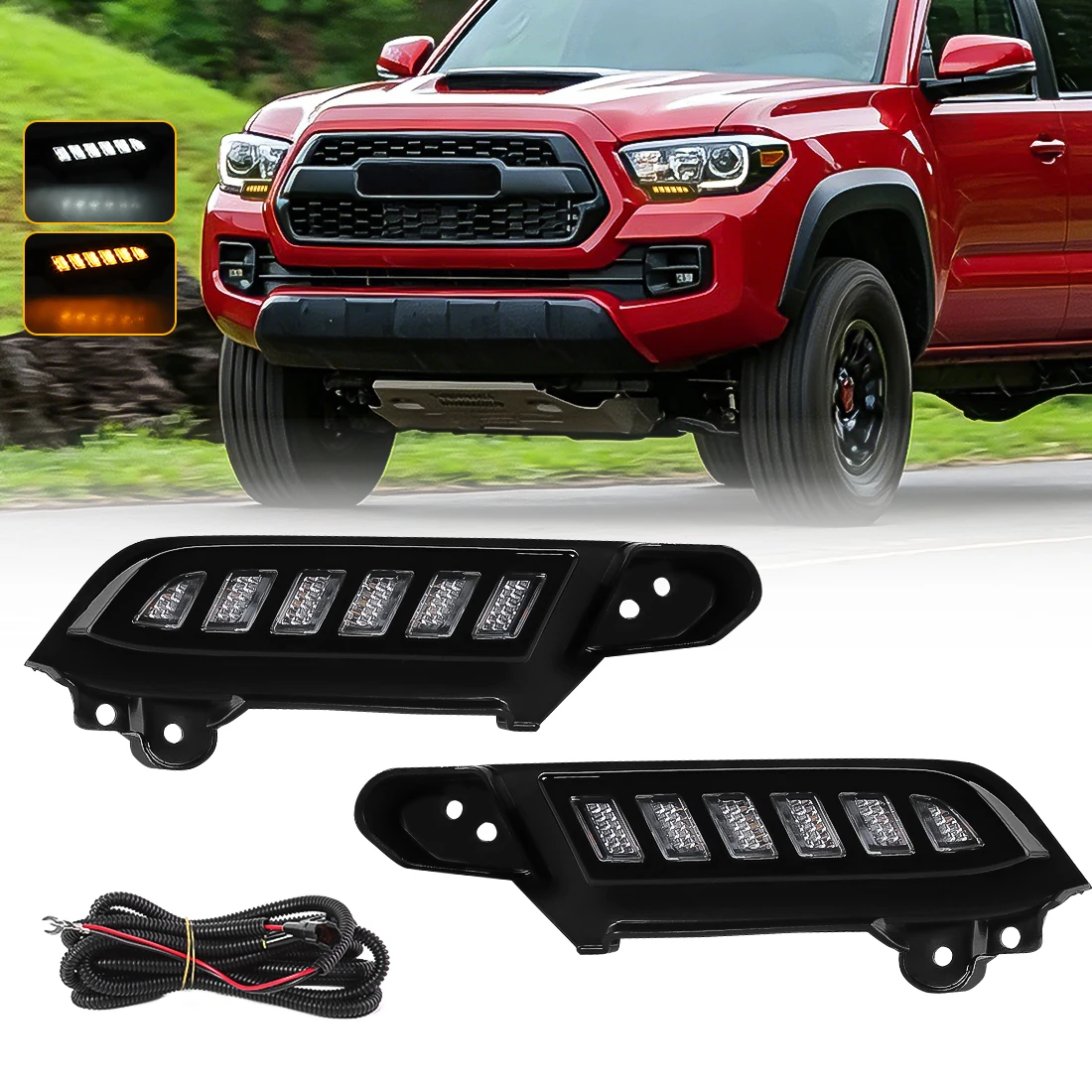 LED DRL For Toyota Tacoma 2016-2023 Daytime Running Light White Driving Lamp Yellow Turn Signal Headlights Car Accessories 12V
LED DRL For Toyota Tacoma 2016-2023 Daytime Running Light White Driving Lamp Yellow Turn Signal Headlights Car Accessories 12V