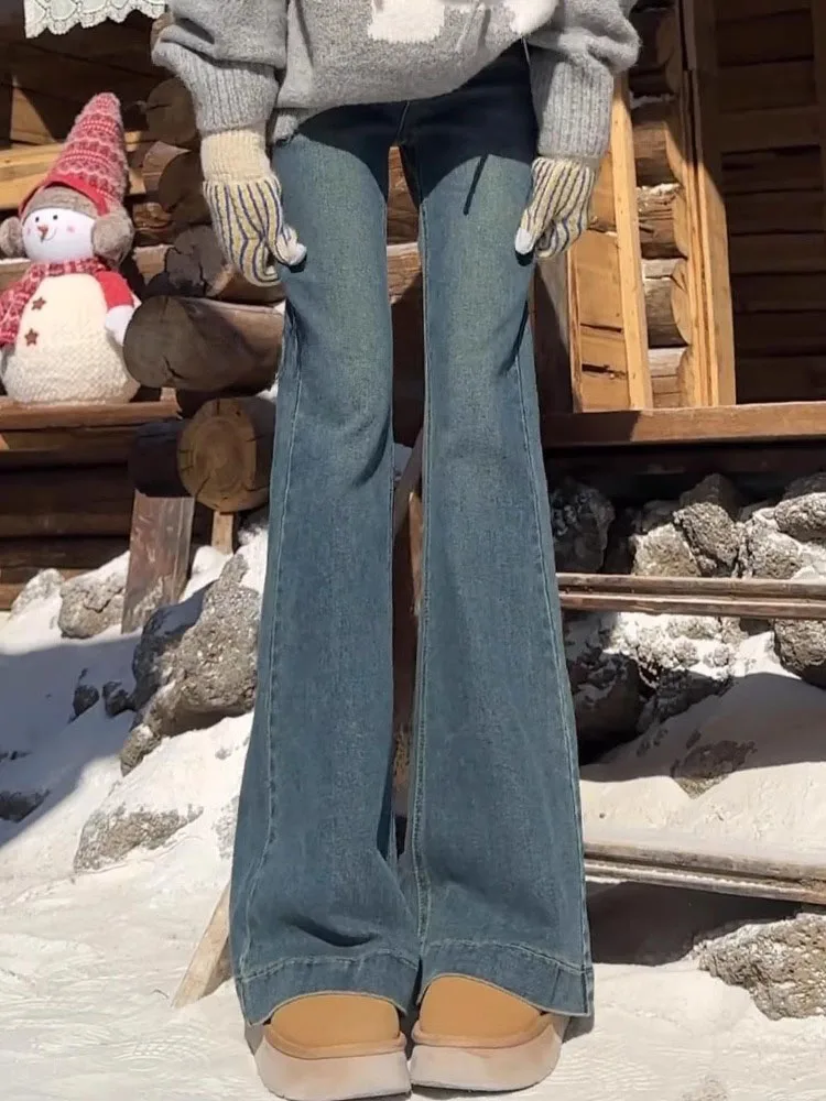 Retro Blue Bell Bottom Jeans Women's Spring New Large Size Fat MM Slim Hiding Hip Elastic Pear Shaped Body Bell Pants
Retro Blue Bell Bottom Jeans Women's Spring New Large Size Fat MM Slim Hiding Hip Elastic Pear Shaped Body Bell Pants