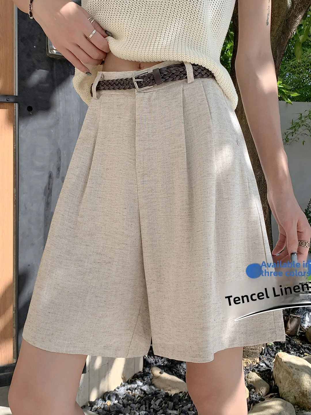 High Waist Linen Wide Leg Pants Women's Summer New Style Thin Fabric Casual Five-Point Pants Simple Style Straight Cut Trousers
High Waist Linen Wide Leg Pants Women's Summer New Style Thin Fabric Casual Five-Point Pants Simple Style Straight Cut Trousers