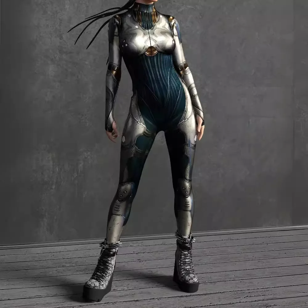 Women Mechanical Armour Jumpsuit Cyber Fighter Cosplay Bodysuit Steampunk Costume Halloween Party Shows Zentai Suit
Women Mechanical Armour Jumpsuit Cyber Fighter Cosplay Bodysuit Steampunk Costume Halloween Party Shows Zentai Suit