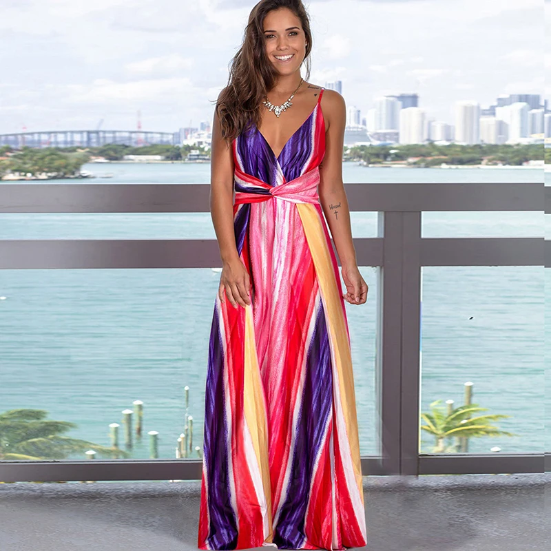 Fashion Halter Dress Long Backless Sexy Printed Beach Dresses Travel Colorful Flower Sleeveless High Waist Summer Floor Skirt
Fashion Halter Dress Long Backless Sexy Printed Beach Dresses Travel Colorful Flower Sleeveless High Waist Summer Floor Skirt