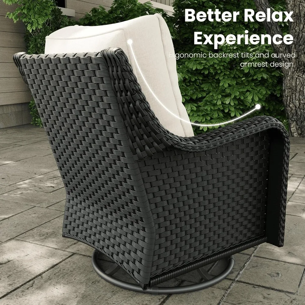 3 Pieces Outdoor Patio Furniture Sets with Single Chairs with 6-inch Thick Cushion and Side Table, Customized
3 Pieces Outdoor Patio Furniture Sets with Single Chairs with 6-inch Thick Cushion and Side Table, Customized