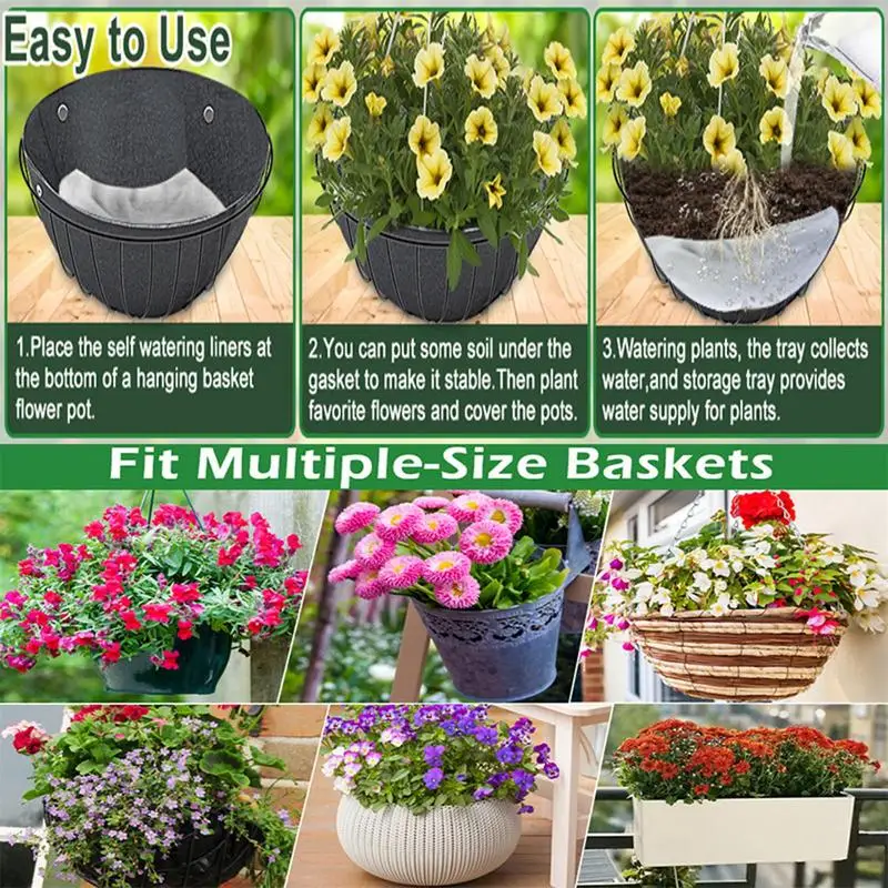 20PCS Basket Liners for Plants Water Catcher Gardening Tool Automatic Plant Basket Insert for Flower Pot Window Box Balcony
20PCS Basket Liners for Plants Water Catcher Gardening Tool Automatic Plant Basket Insert for Flower Pot Window Box Balcony