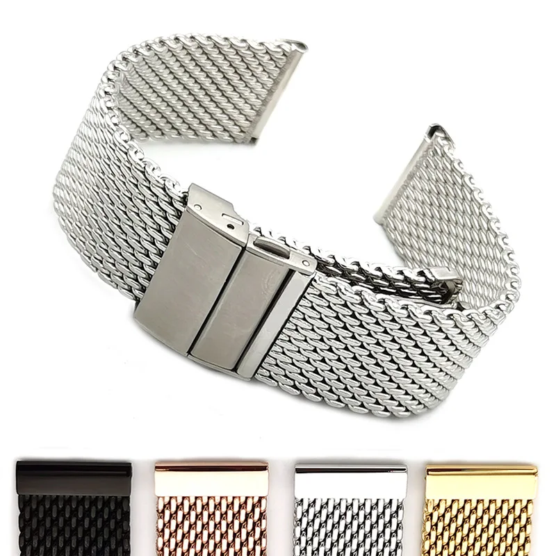 20mm 22mm Mesh Milanese Watch Band Stainless Steel Wristband Watch Belt for Huawei Samsung Smart Watch Accessories Replacement
20mm 22mm Mesh Milanese Watch Band Stainless Steel Wristband Watch Belt for Huawei Samsung Smart Watch Accessories Replacement