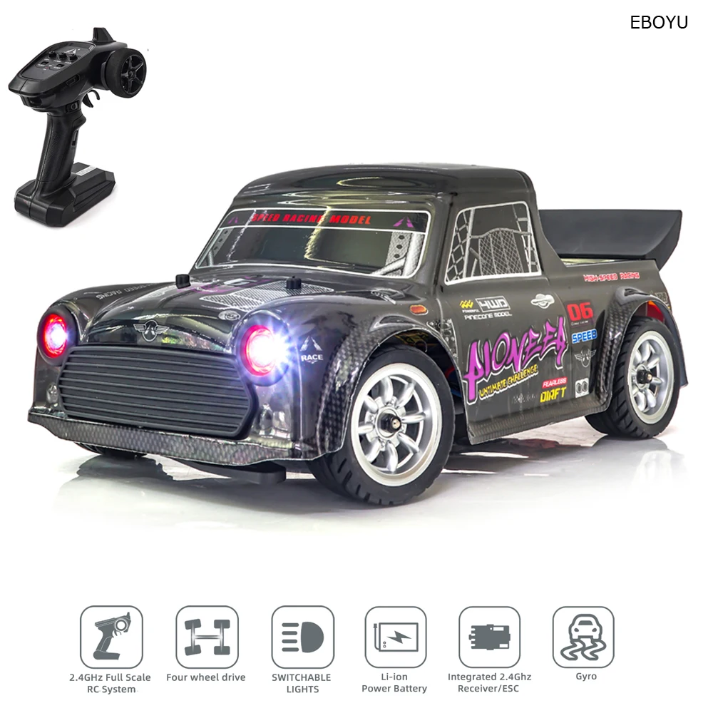 EBOYU 1605 RC Car 1/16 2.4G 4WD 40km/h High Speed RC Truck with LED Light On-Road Proportional Control Vehicle Gift Toy for Kids
EBOYU 1605 RC Car 1/16 2.4G 4WD 40km/h High Speed RC Truck with LED Light On-Road Proportional Control Vehicle Gift Toy for Kids