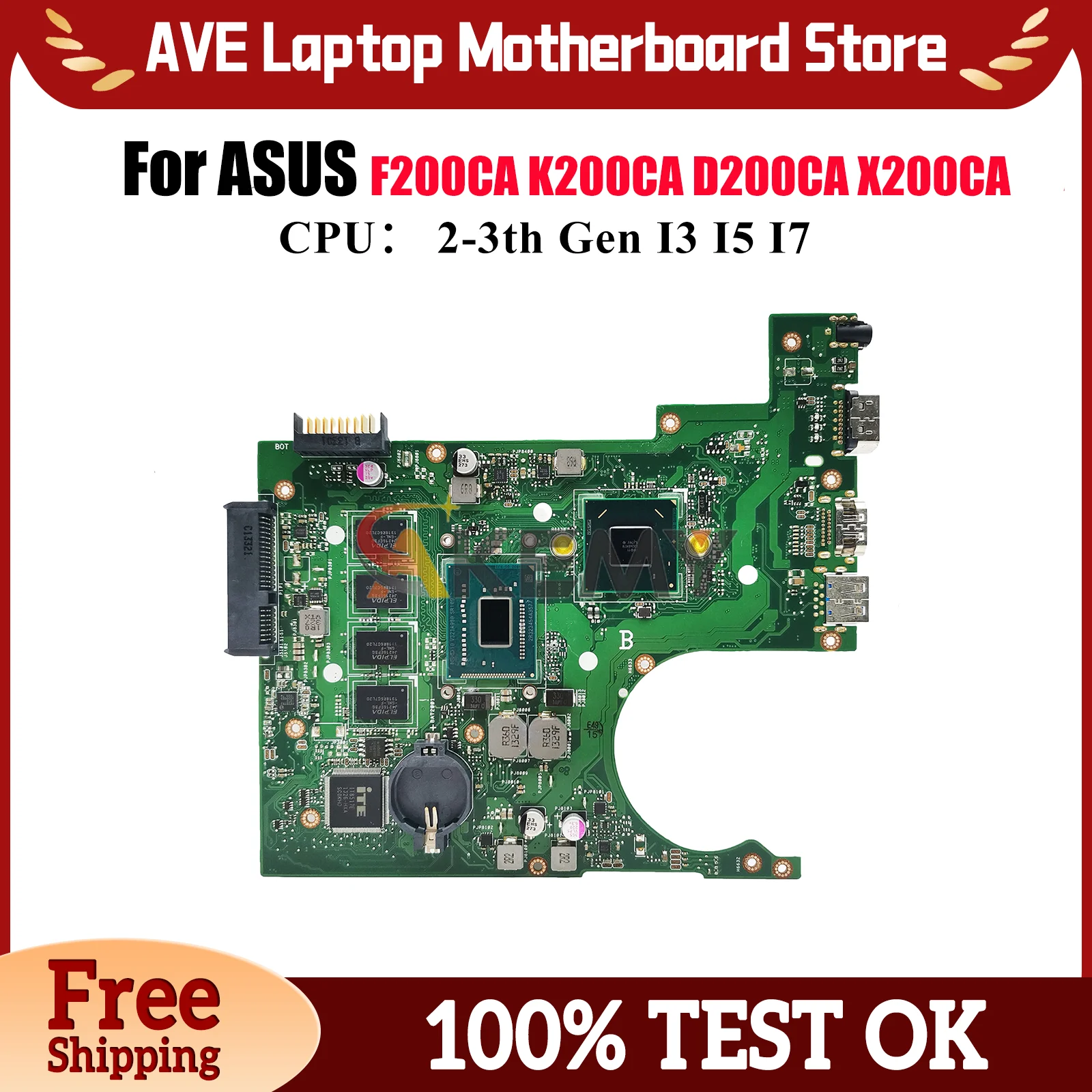 X200CA Материнская плата для ноутбука ASUS VivoBook D200CA X200C X200CA F200CA K200CA Материнская плата для ноутбука с процессором I3 I5 I7 100% тестирование ОК
X200CA Материнская плата для ноутбука ASUS VivoBook D200CA X200C X200CA F200CA K200CA Материнская плата для ноутбука с процессором I3 I5 I7 100% тестирование ОК