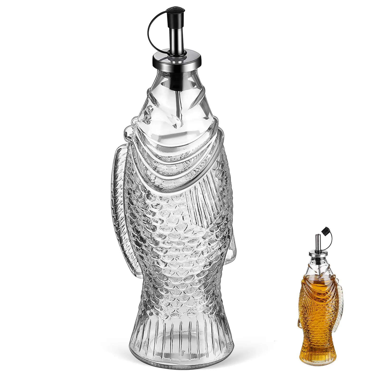 Fish Shape Glass Oil Dispenser Bottle 500Ml Transparent Kitchen Vinegar Container Seasoning Holder Cooking Oil Pitcher Leakproof
Fish Shape Glass Oil Dispenser Bottle 500Ml Transparent Kitchen Vinegar Container Seasoning Holder Cooking Oil Pitcher Leakproof