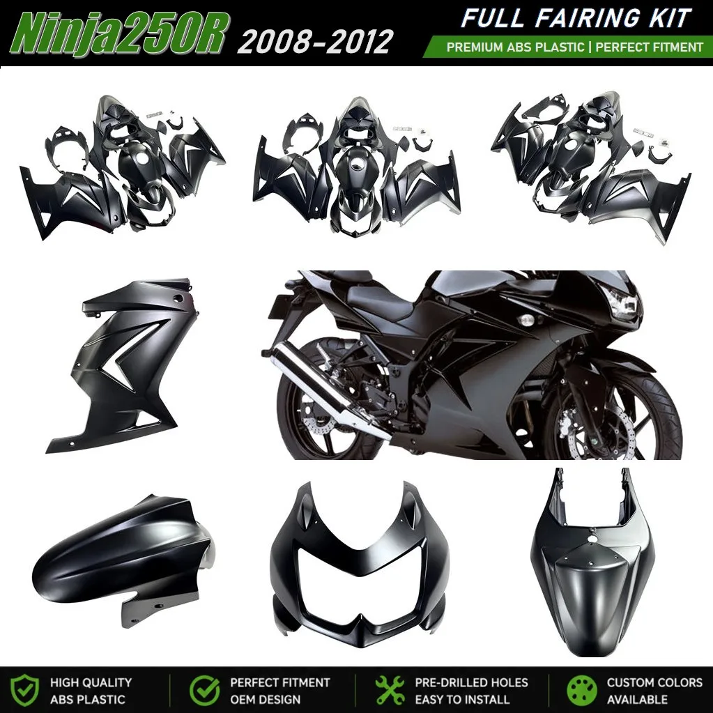 For Kawasaki Ninja 250R EX250 2008 - 2012 Fairing Kit ABS Injection Molded Motorcycle Bodywork Cowling New Matte Black
For Kawasaki Ninja 250R EX250 2008 - 2012 Fairing Kit ABS Injection Molded Motorcycle Bodywork Cowling New Matte Black
