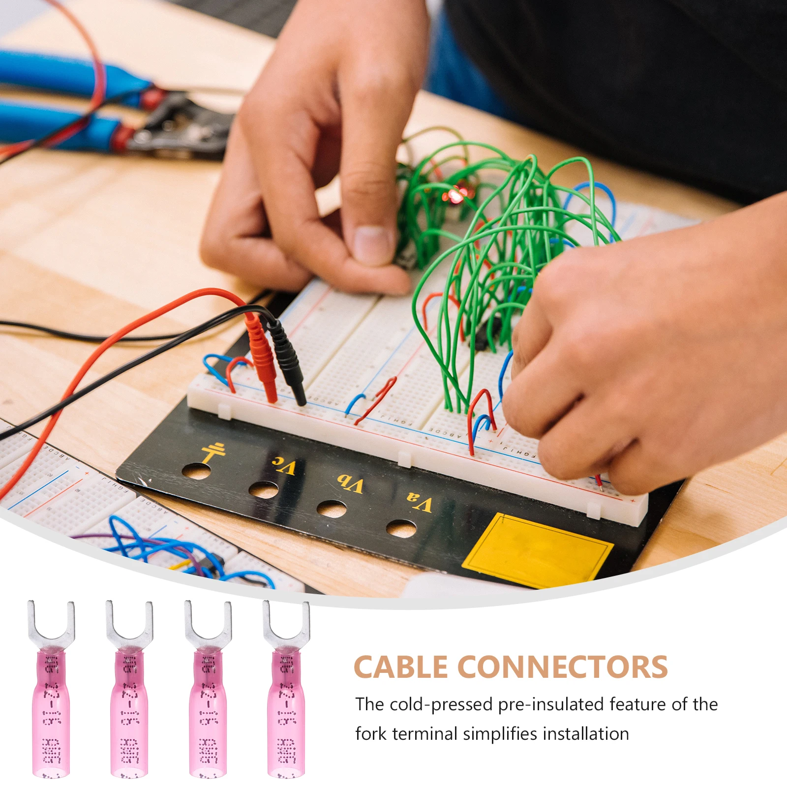 100pcs Waterproof Heat Shrink Fork Terminals Insulated U-Shaped Crimp Wire Connectors Electrical Terminal Connector Automotive 
100pcs Waterproof Heat Shrink Fork Terminals Insulated U-Shaped Crimp Wire Connectors Electrical Terminal Connector Automotive