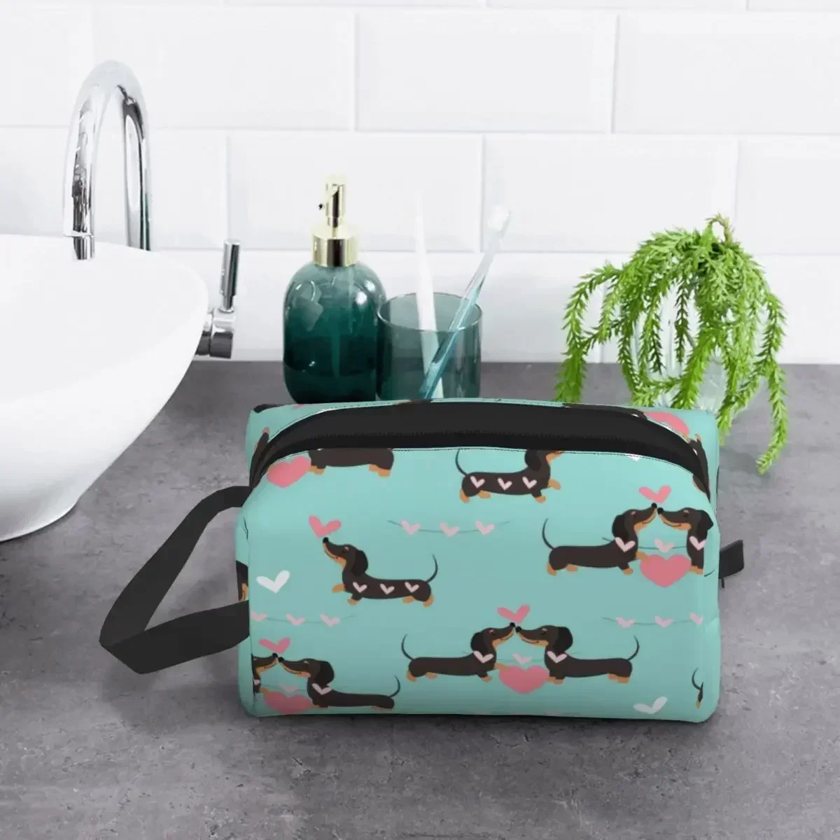 Dog Makeup Bag for Women Travel Cosmetic Dachshund Storage Toiletry Bags
Dog Makeup Bag for Women Travel Cosmetic Dachshund Storage Toiletry Bags