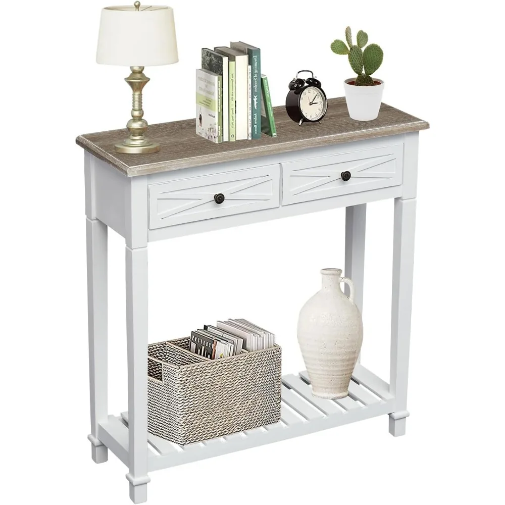 Entryway Table - White Console Table with 2 Drawers, Narrow Small Console Table with Storage Shelf for Entryway, Living Room
Entryway Table - White Console Table with 2 Drawers, Narrow Small Console Table with Storage Shelf for Entryway, Living Room