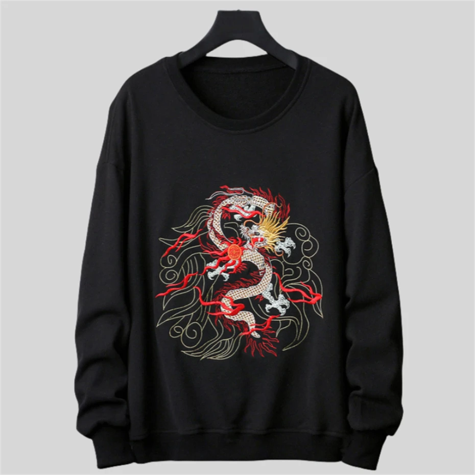 Plus Size Hip Hop Sweatshirts Men Loose Casual Sweatshirts Mens Dragon Embroidery Sweatshirt Streetwear Autumn Men Clothing 5XL
Plus Size Hip Hop Sweatshirts Men Loose Casual Sweatshirts Mens Dragon Embroidery Sweatshirt Streetwear Autumn Men Clothing 5XL