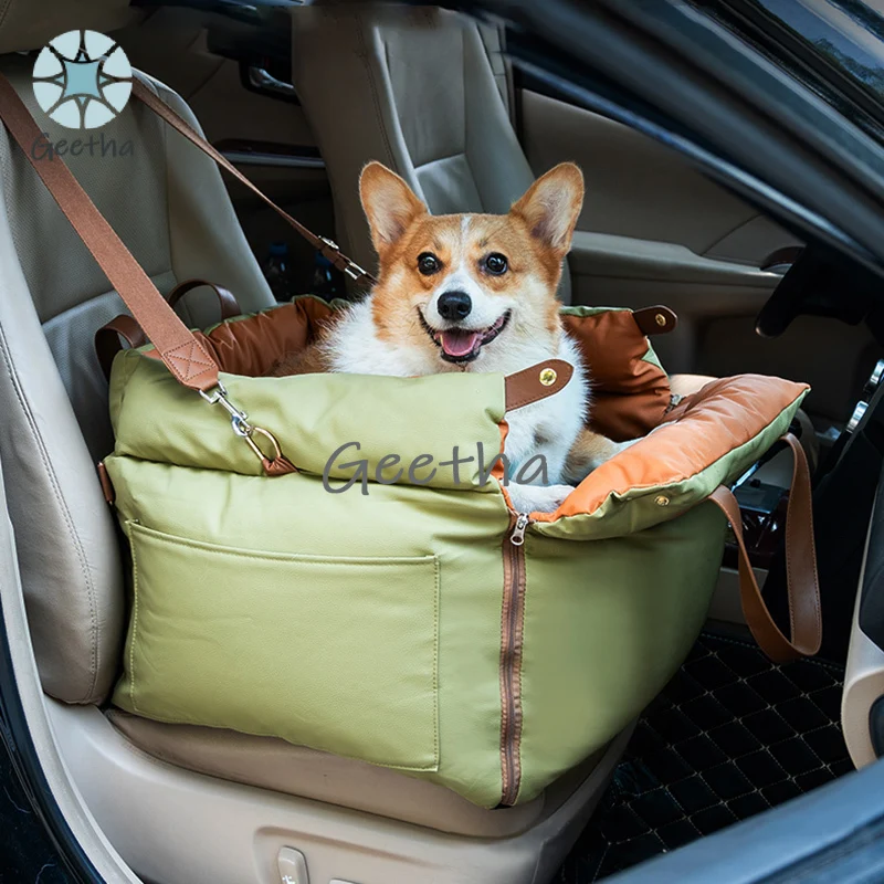 Vintage Faux Leather Dog Car Seat Bed Travel Safety Bolster with Safety Buckle Customized LOGO Luxury Dog Beds Pet Car Seat Cat
Vintage Faux Leather Dog Car Seat Bed Travel Safety Bolster with Safety Buckle Customized LOGO Luxury Dog Beds Pet Car Seat Cat