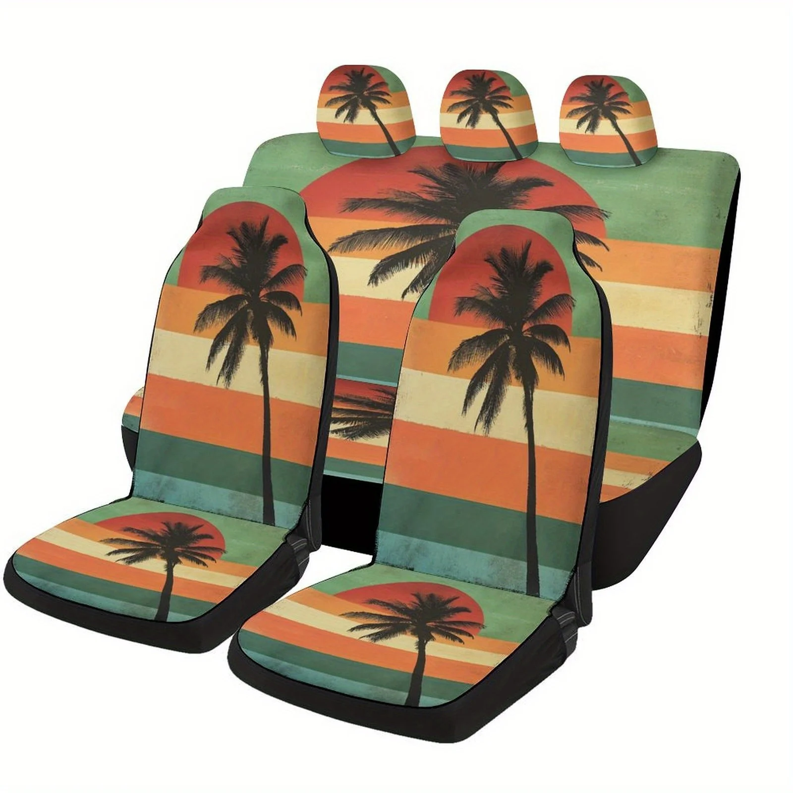 Tropical Sunset Designed Car Seat Covers Set For Most Cars, Trendy Novelty Decorative Car Seat Protector Covers Full Set, Univer
Tropical Sunset Designed Car Seat Covers Set For Most Cars, Trendy Novelty Decorative Car Seat Protector Covers Full Set, Univer