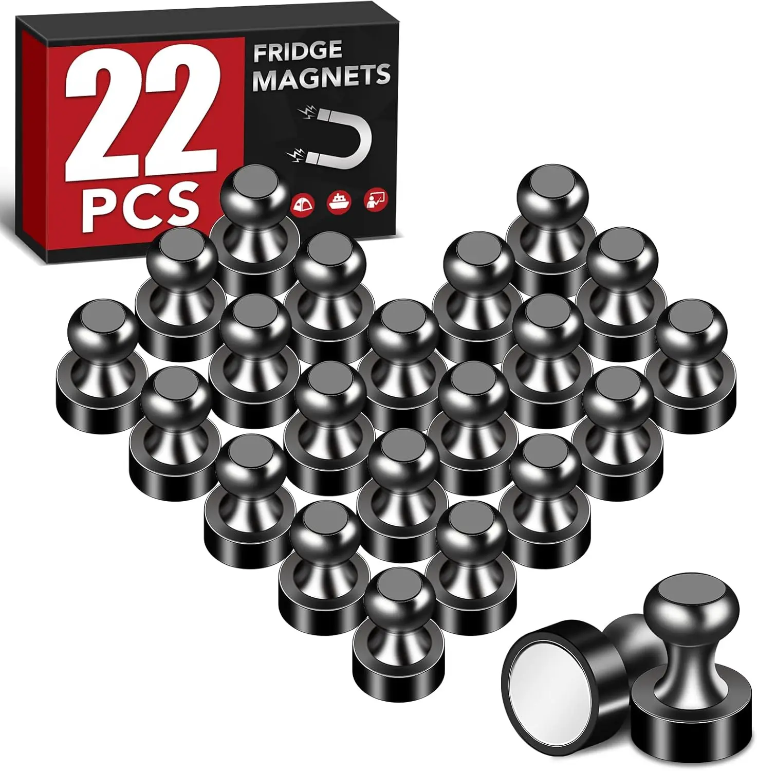 22pcs Strong Refrigerator Magnets - Black, Small, Kitchen, Whiteboard, Locker Accessories
22pcs Strong Refrigerator Magnets - Black, Small, Kitchen, Whiteboard, Locker Accessories