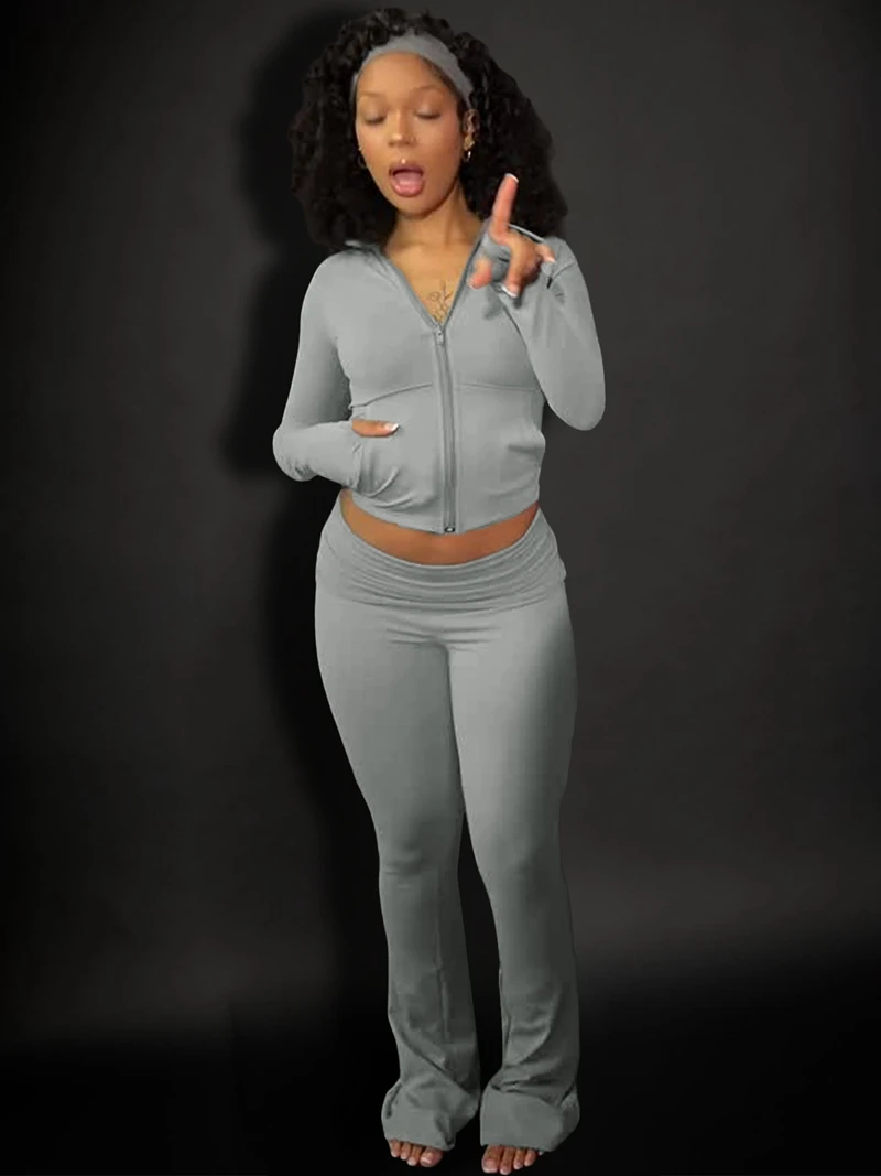 STYLISH LADY Спортивный комплект из 2 предметов Женский укороченный топ на молнии с длинными рукавами и брюки-клеш Костюмы 2023 Осенние однотонные спортивные костюмы для йоги
STYLISH LADY Спортивный комплект из 2 предметов Женский укороченный топ на молнии с длинными рукавами и брюки-клеш Костюмы 2023 Осенние однотонные спортивные костюмы для йоги