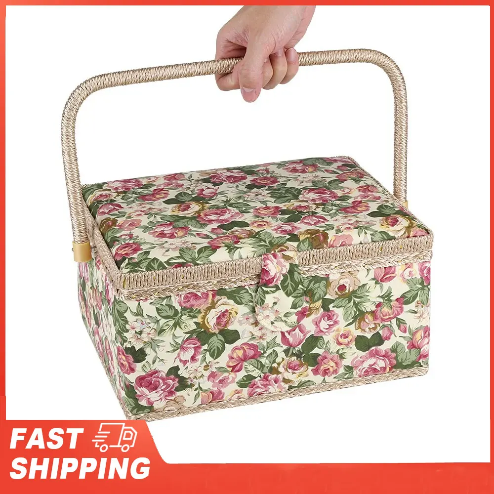 Craft Box Storage Box Fabric Floral Printed Sewing Basket Craft Box Household Sundry Storage Organizer with Handle Sewing Box
Craft Box Storage Box Fabric Floral Printed Sewing Basket Craft Box Household Sundry Storage Organizer with Handle Sewing Box