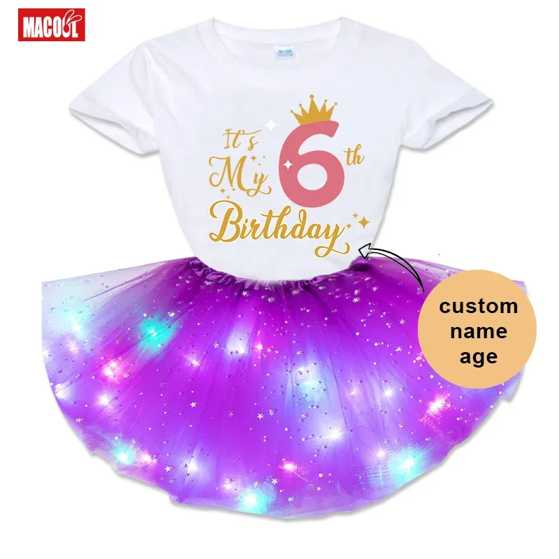 2025 Girl Dress Party Birthday Outfit for Girls Cute Tutu Baby T Shirt Custom Name Skirt Princess Children Party Luminous Skirt
2025 Girl Dress Party Birthday Outfit for Girls Cute Tutu Baby T Shirt Custom Name Skirt Princess Children Party Luminous Skirt