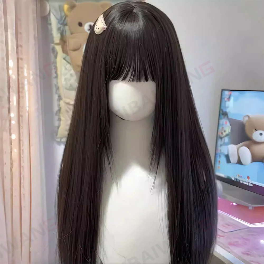 Long Straight Synthetic Brown Black Wigs With Bang For Women High Temperature Natural Fake Hair Daily Use Hair And CosPlay
Long Straight Synthetic Brown Black Wigs With Bang For Women High Temperature Natural Fake Hair Daily Use Hair And CosPlay