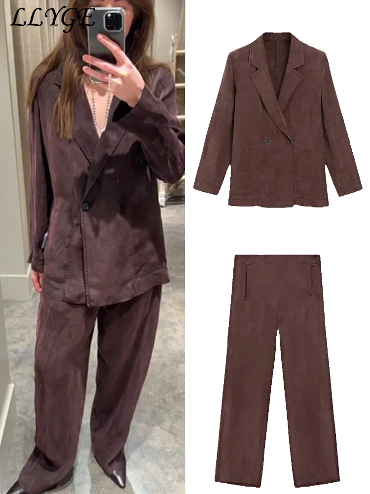 Street Suit Jacket Pants Sets Women Loose Notched Collar Full Sleeve Blazers Pocket Wide Leg Pant 2025 Spring Vintage Outfits
Street Suit Jacket Pants Sets Women Loose Notched Collar Full Sleeve Blazers Pocket Wide Leg Pant 2025 Spring Vintage Outfits