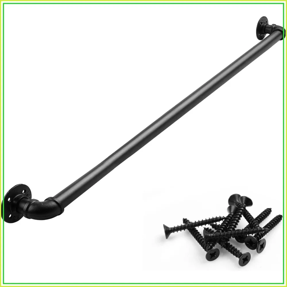 3 Ft Metal Staircase Handrail, Black Galvanized Iron Hand Rail for Indoor & Outdoor Wall Mount, Safety Handle for Steps Baluster
3 Ft Metal Staircase Handrail, Black Galvanized Iron Hand Rail for Indoor & Outdoor Wall Mount, Safety Handle for Steps Baluster