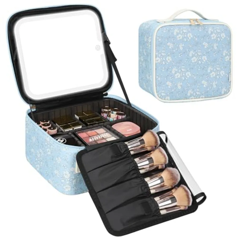 Travel Makeup Bag With LED Mirror for Women, Cosmetic Organizer Bag with Adjustable Brightness in 3 Color Scenarios, Detachable
Travel Makeup Bag With LED Mirror for Women, Cosmetic Organizer Bag with Adjustable Brightness in 3 Color Scenarios, Detachable