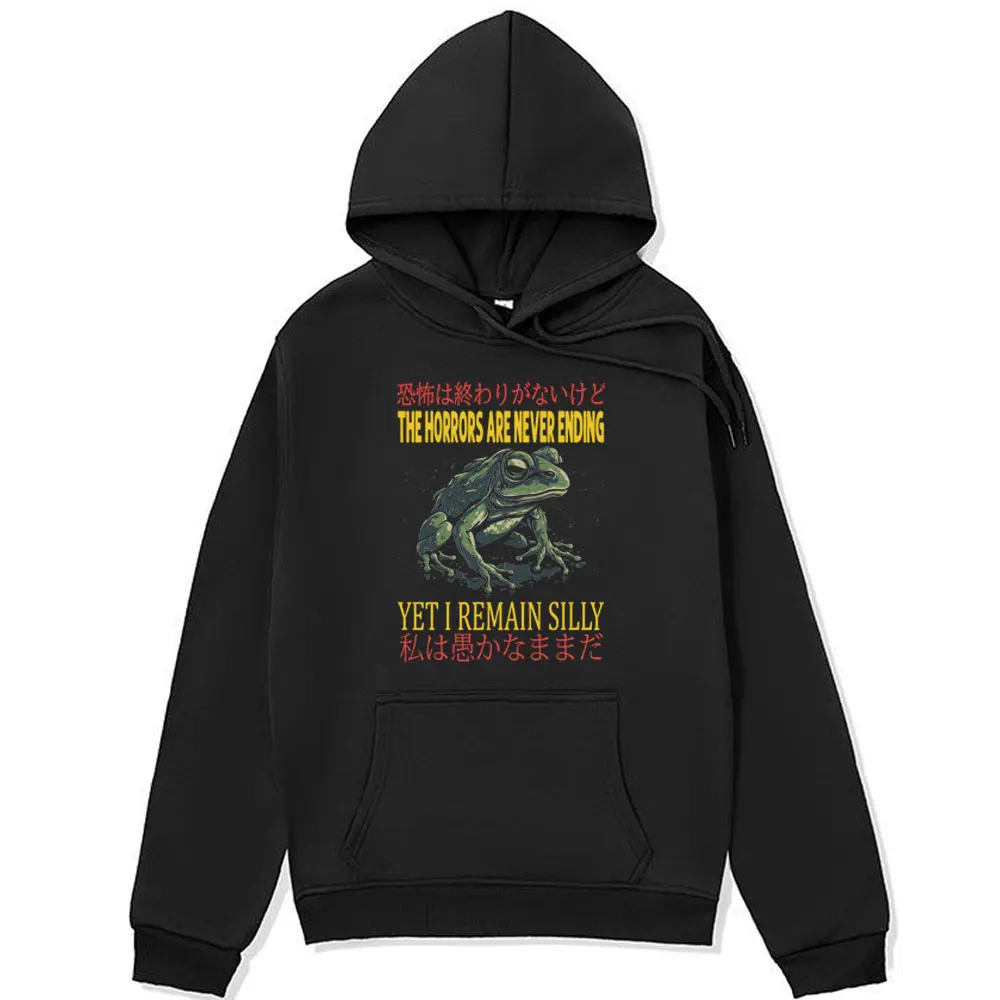 Funny The Horrors Japanese Vintage Frog Graphic Print Hoodies Male Winter Fashion Oversized Sweatshirts Cartoon Pullover Men's
Funny The Horrors Japanese Vintage Frog Graphic Print Hoodies Male Winter Fashion Oversized Sweatshirts Cartoon Pullover Men's