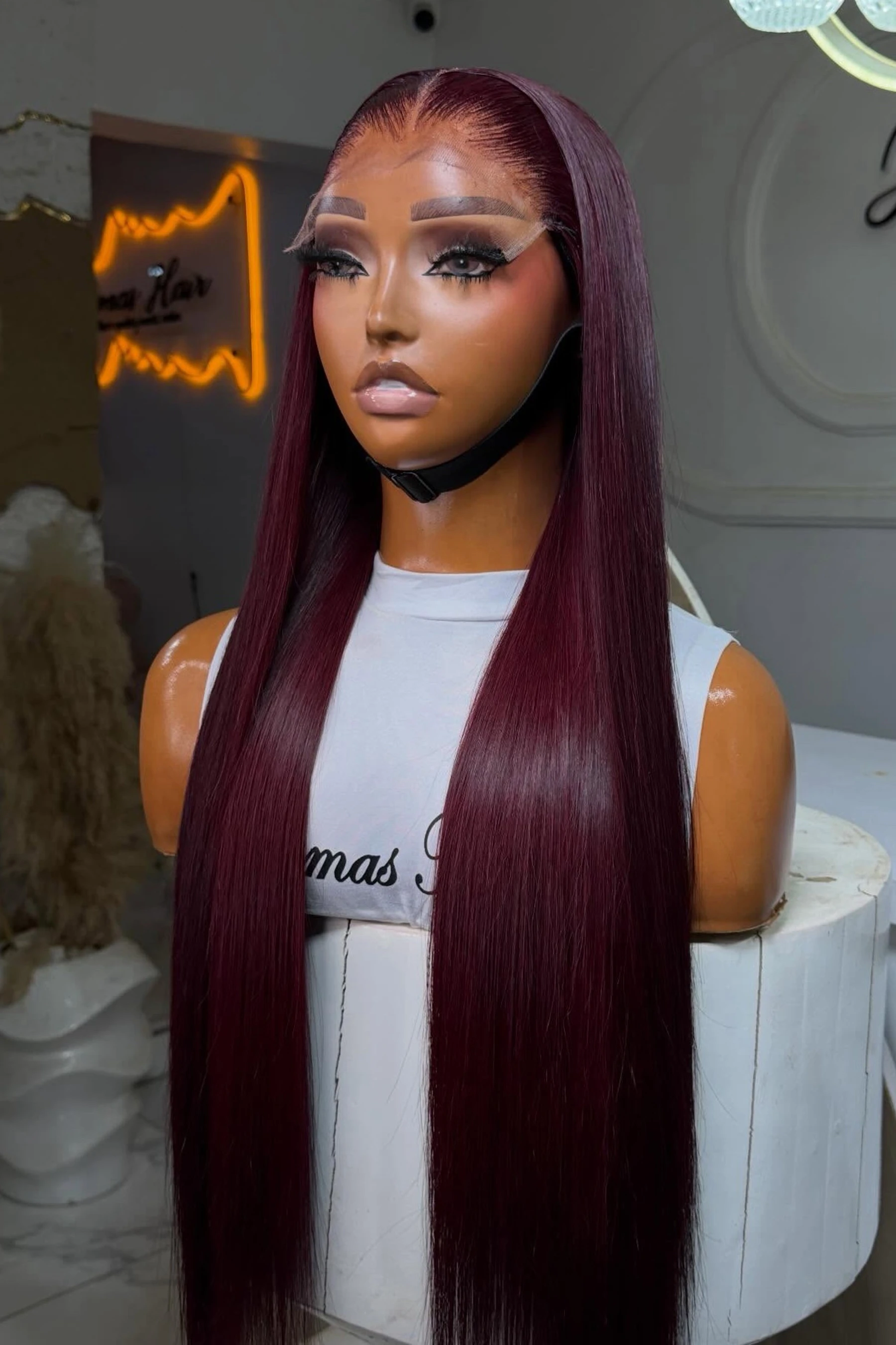 99J Red Burgundy Color Straight 13X4X1 HD Full Lace Frontal Wigs For Women Preplucked With Baby Hair Heat Resistant Fiber Soft
99J Red Burgundy Color Straight 13X4X1 HD Full Lace Frontal Wigs For Women Preplucked With Baby Hair Heat Resistant Fiber Soft