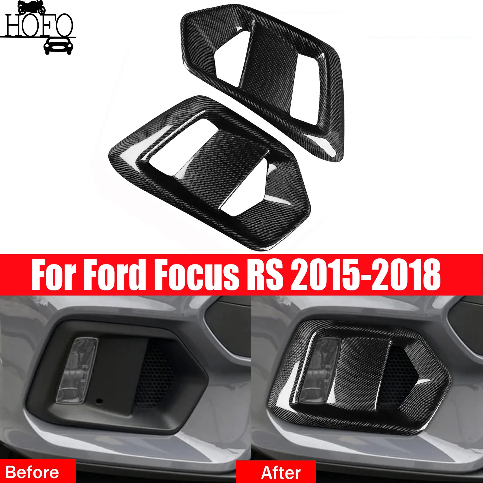 REAL CARBON FIBER Front Bumper Fog Light Lamp Cover For Ford Focus RS 2015-2018
REAL CARBON FIBER Front Bumper Fog Light Lamp Cover For Ford Focus RS 2015-2018