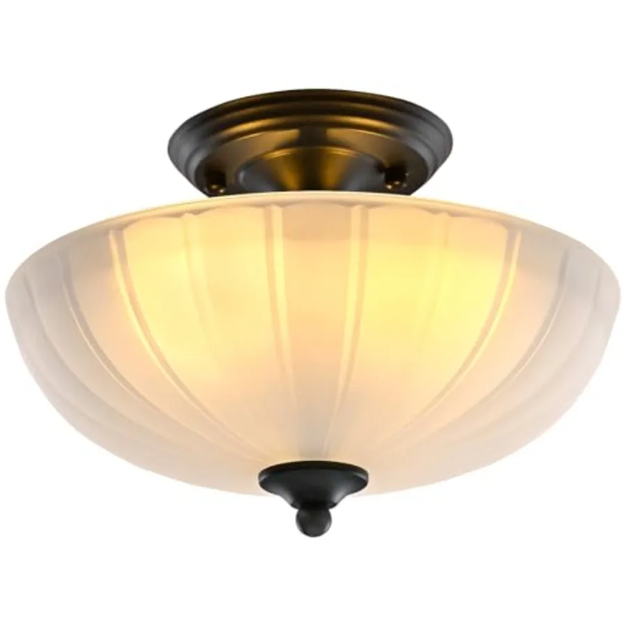 Ceiling Light Fixture - Semi Flush Mount with 3 E26 Bulb Sockets Soft Diffused Lighting/Anti-Glare Shade Lighting for Living Ro
Ceiling Light Fixture - Semi Flush Mount with 3 E26 Bulb Sockets Soft Diffused Lighting/Anti-Glare Shade Lighting for Living Ro