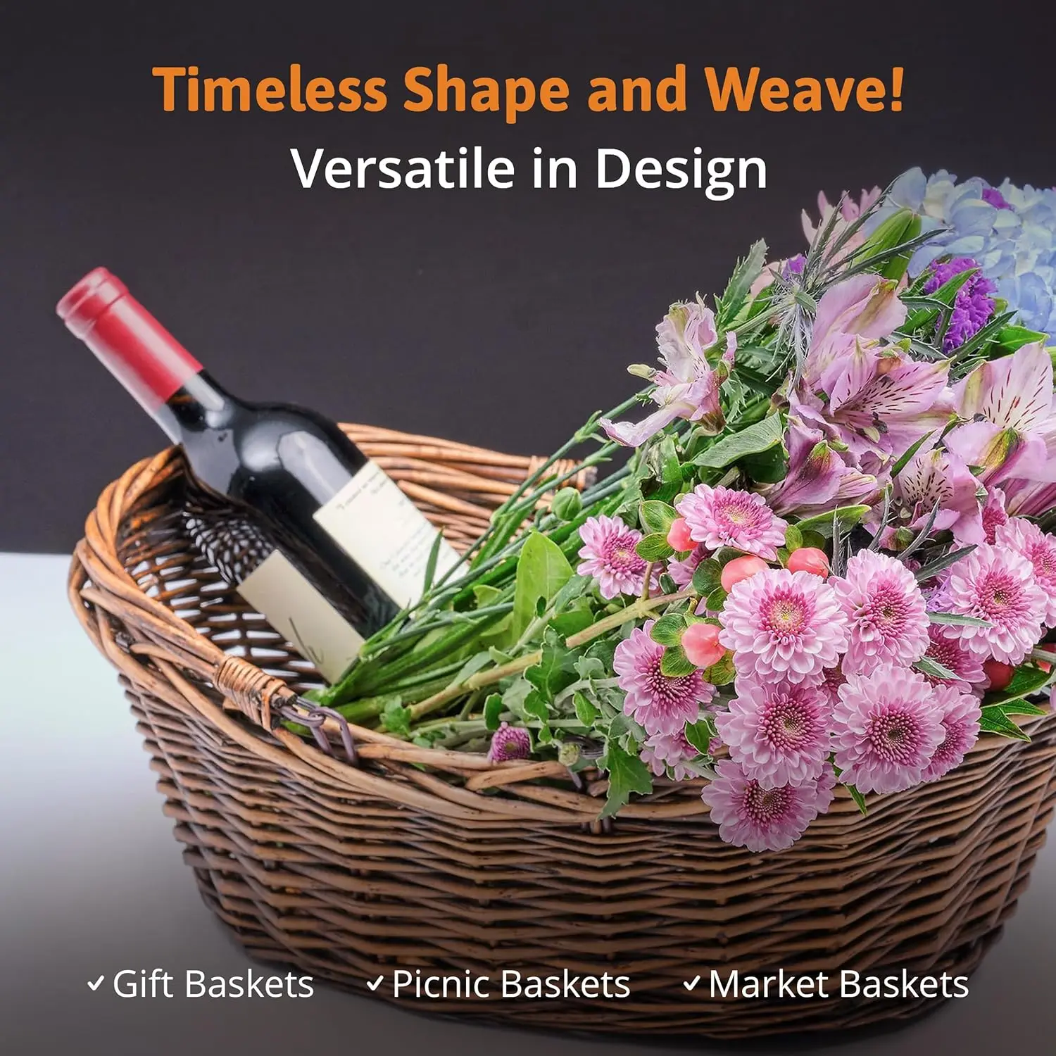 Medium Light Brown Hand Woven Wicker Basket for Storage with Handles - Woven Basket
Medium Light Brown Hand Woven Wicker Basket for Storage with Handles - Woven Basket