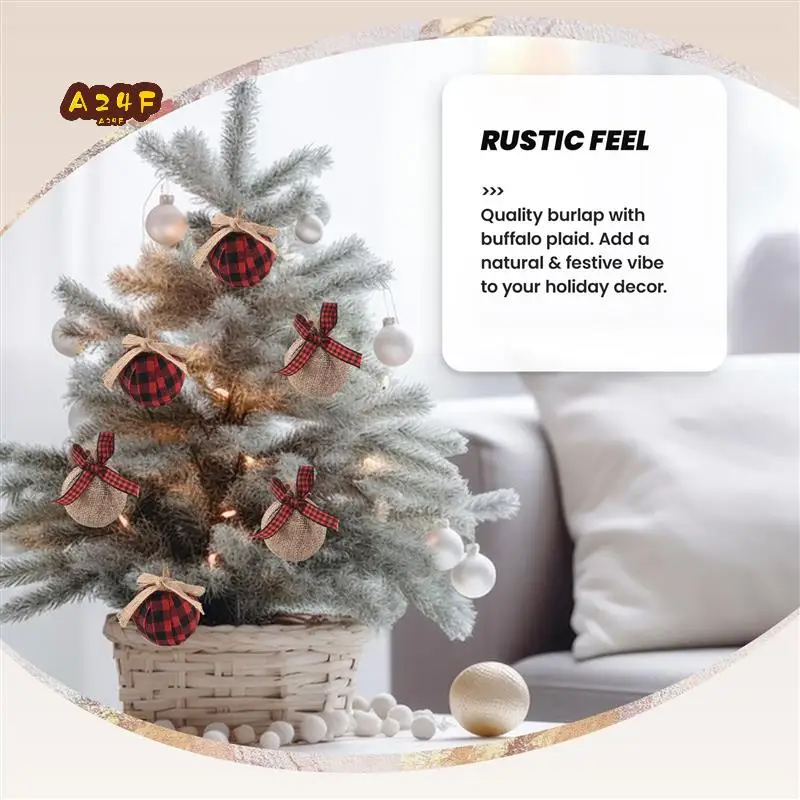 A24F-Christmas Tree Ornaments, 12 Pcs 2-1/2 Inches Buffalo Check Plaid Stitching Burlap Christmas Decorations
A24F-Christmas Tree Ornaments, 12 Pcs 2-1/2 Inches Buffalo Check Plaid Stitching Burlap Christmas Decorations