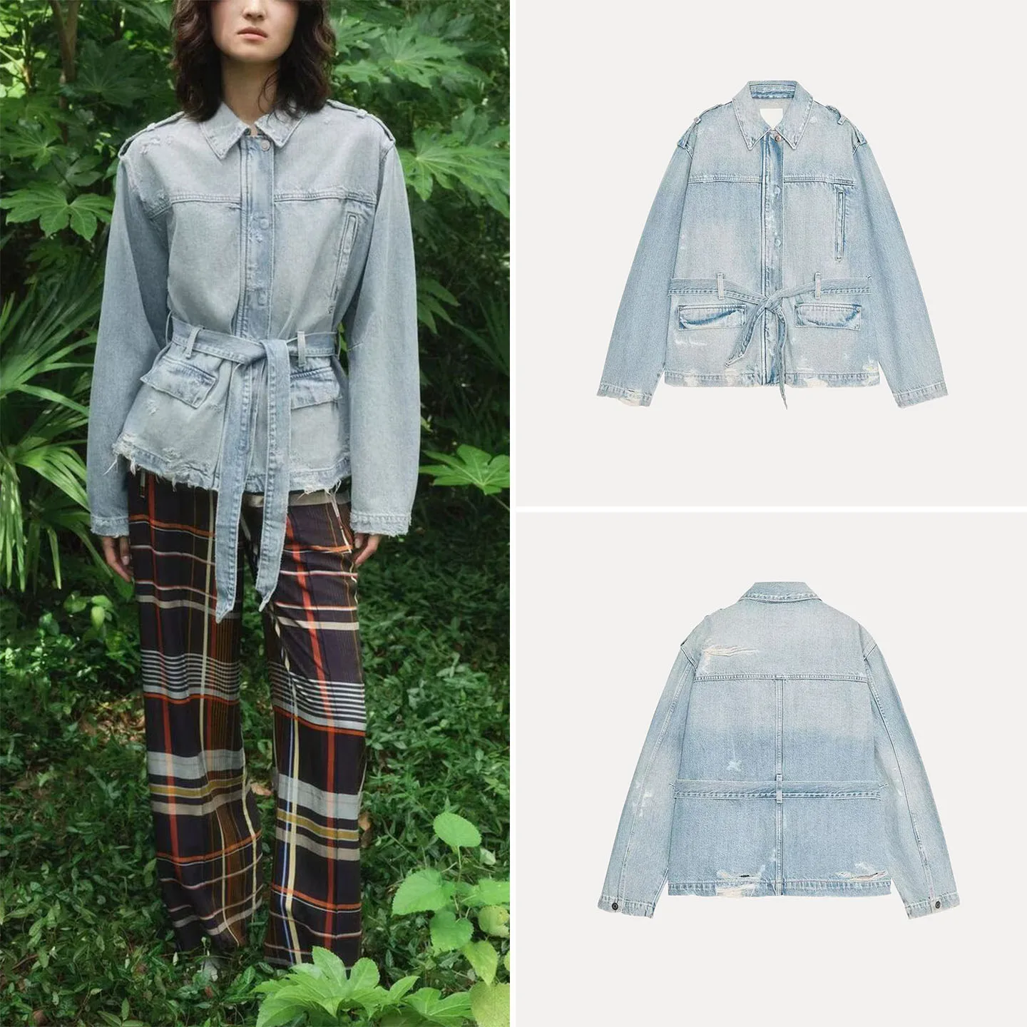 Ele Denim Belted Jaet Coat for Women Autumn 2025 Z Stand Fit ort Outerwear Other Material Ladies Faion
Ele Denim Belted Jaet Coat for Women Autumn 2025 Z Stand Fit ort Outerwear Other Material Ladies Faion