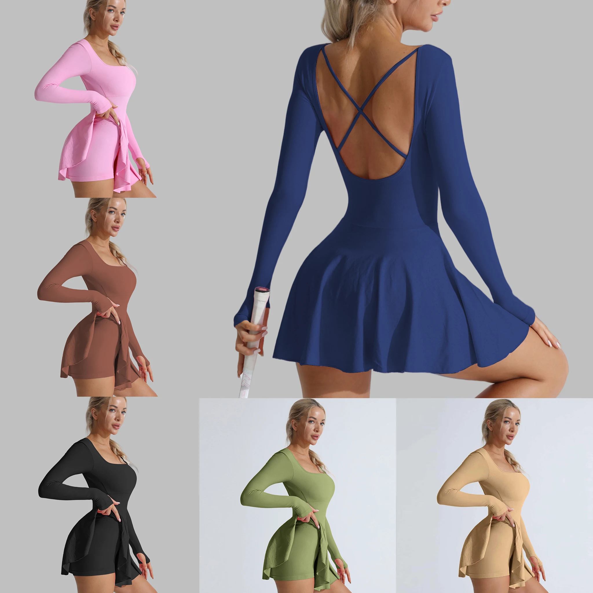 LEOSOXS Romper Crossed back Set Long Sleeved Gym Sports Fitness Running Gym Sportswear Women Clothes Jumpsuit Skirt Yoga Suit
LEOSOXS Romper Crossed back Set Long Sleeved Gym Sports Fitness Running Gym Sportswear Women Clothes Jumpsuit Skirt Yoga Suit