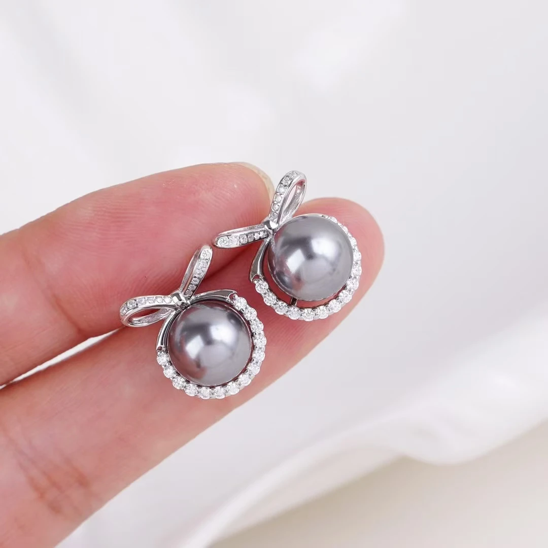 Wholesale Bow Knot 925 Sterling Silver Earrings Base Findings Mountings Jewelry Mounts Fittings Accessories for 9-10mm Pearls
Wholesale Bow Knot 925 Sterling Silver Earrings Base Findings Mountings Jewelry Mounts Fittings Accessories for 9-10mm Pearls