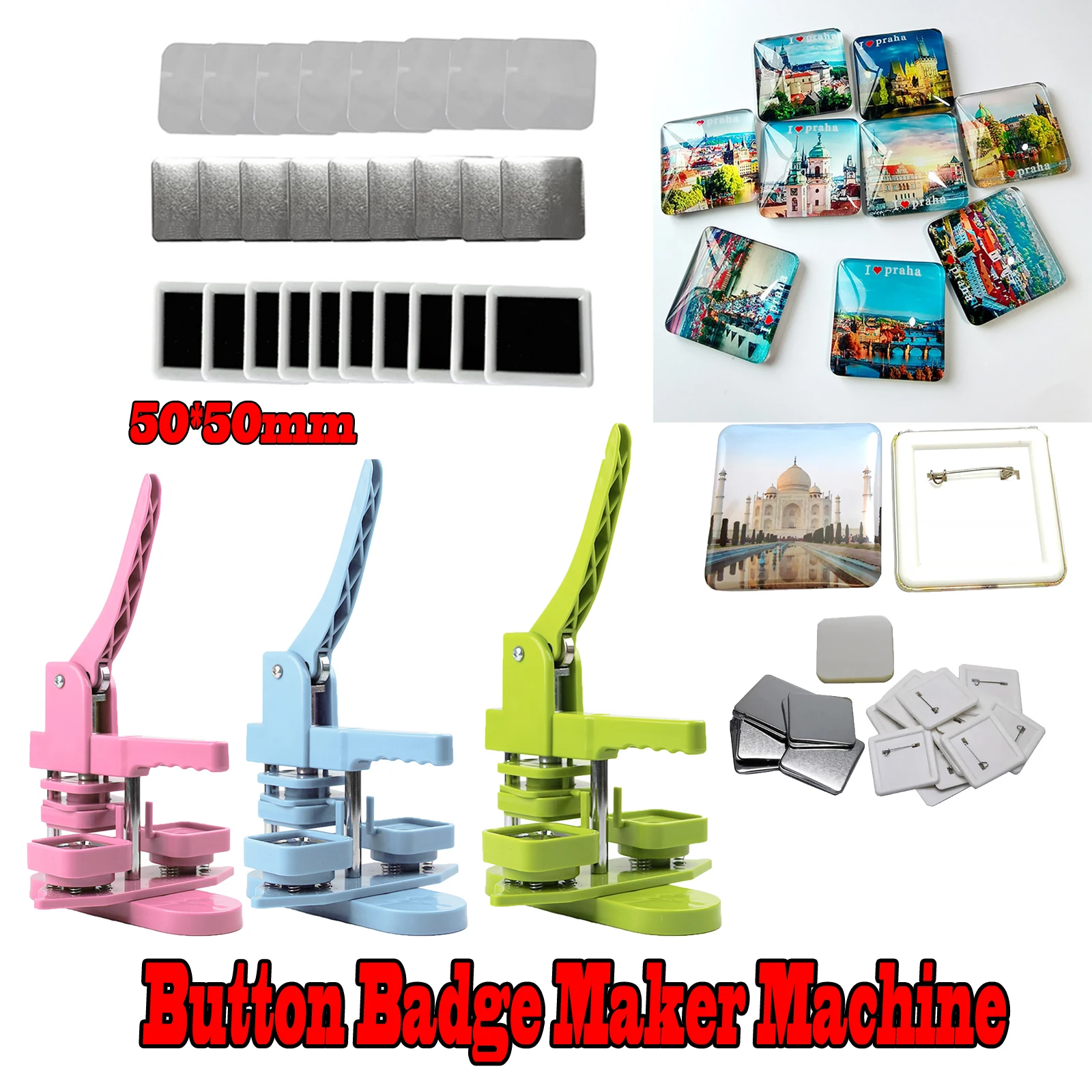 50x50mm Square Badge Maker Machine Rotary For DIY Making Refrigerator Magnets Badge/Pins Buttons Art Craft
50x50mm Square Badge Maker Machine Rotary For DIY Making Refrigerator Magnets Badge/Pins Buttons Art Craft