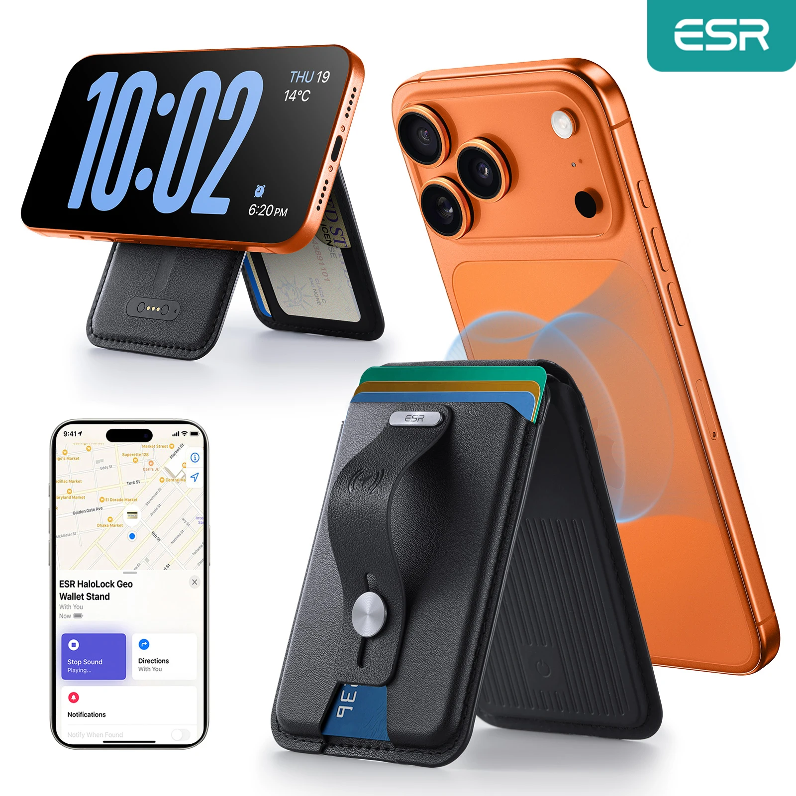 Кошелек ESR Geo для Magsafe с функцией Full Find My Function 5, держатель для карт с подставкой для iPhone серии 17/16/15/14/13/12
Кошелек ESR Geo для Magsafe с функцией Full Find My Function 5, держатель для карт с подставкой для iPhone серии 17/16/15/14/13/12