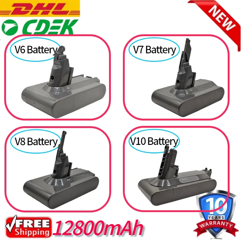 For Dyson V6/v7/V8/V10 Type-A/Type-B Series Vacuum Cleaner Battery, Rechargeable Lithium-ion Battery 21.6v + Charger
For Dyson V6/v7/V8/V10 Type-A/Type-B Series Vacuum Cleaner Battery, Rechargeable Lithium-ion Battery 21.6v + Charger
