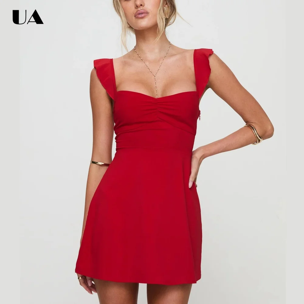 ULBYANRY Summer New Solid Flying Sleeve Mini Dress, Sexy Square Neck Backless Party Dress, Customized Lace-up Short Dress
ULBYANRY Summer New Solid Flying Sleeve Mini Dress, Sexy Square Neck Backless Party Dress, Customized Lace-up Short Dress