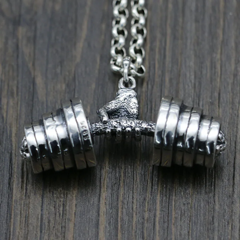 Domineering Weightlifting Dumbbells Pendant Necklace Men Long Chain Necklace Hip Hop Jewelry Accessories Gifrs
Domineering Weightlifting Dumbbells Pendant Necklace Men Long Chain Necklace Hip Hop Jewelry Accessories Gifrs