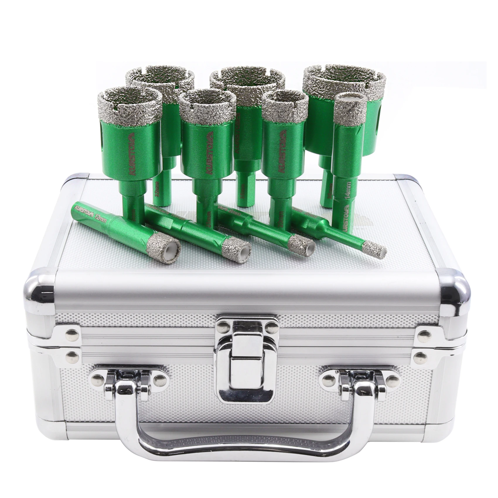 KURSTOL 11pcs/set 6-38mm Diamond Triangle Shank Core Drill Bits Ceramic Tile Porcelain Aluminum Box Hole Core Saw Drilling Bits
KURSTOL 11pcs/set 6-38mm Diamond Triangle Shank Core Drill Bits Ceramic Tile Porcelain Aluminum Box Hole Core Saw Drilling Bits
