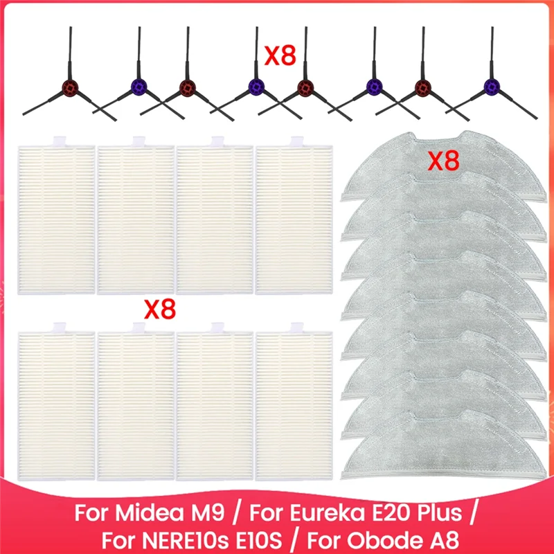 Комплект аксессуаров ABWM для Midea M9/Eureka E20 Plus/Nere10s E10S/Obode A8, комплект боковой щетки с фильтром Hepa, комплект ткани для швабры
Комплект аксессуаров ABWM для Midea M9/Eureka E20 Plus/Nere10s E10S/Obode A8, комплект боковой щетки с фильтром Hepa, комплект ткани для швабры