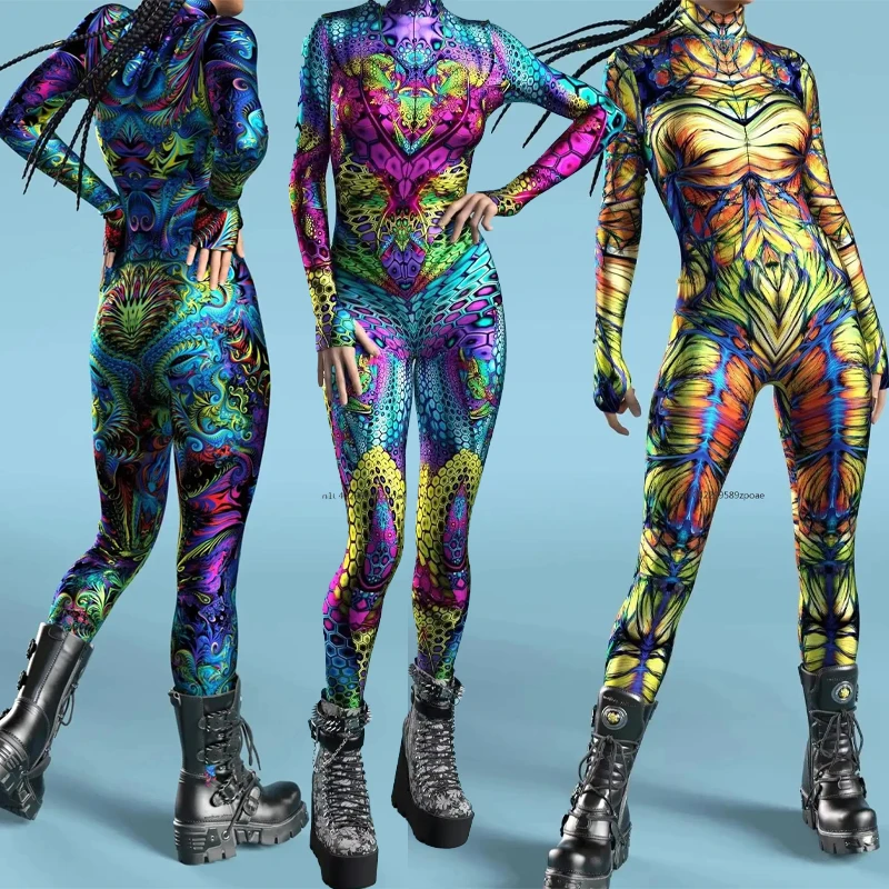 Colorful Rainbow Punk Jumpsuit Halloween Holiday Party Cosplay Zentai Costume Elastic Bodysuits Rompers Women Aerial Yoga Suit
Colorful Rainbow Punk Jumpsuit Halloween Holiday Party Cosplay Zentai Costume Elastic Bodysuits Rompers Women Aerial Yoga Suit