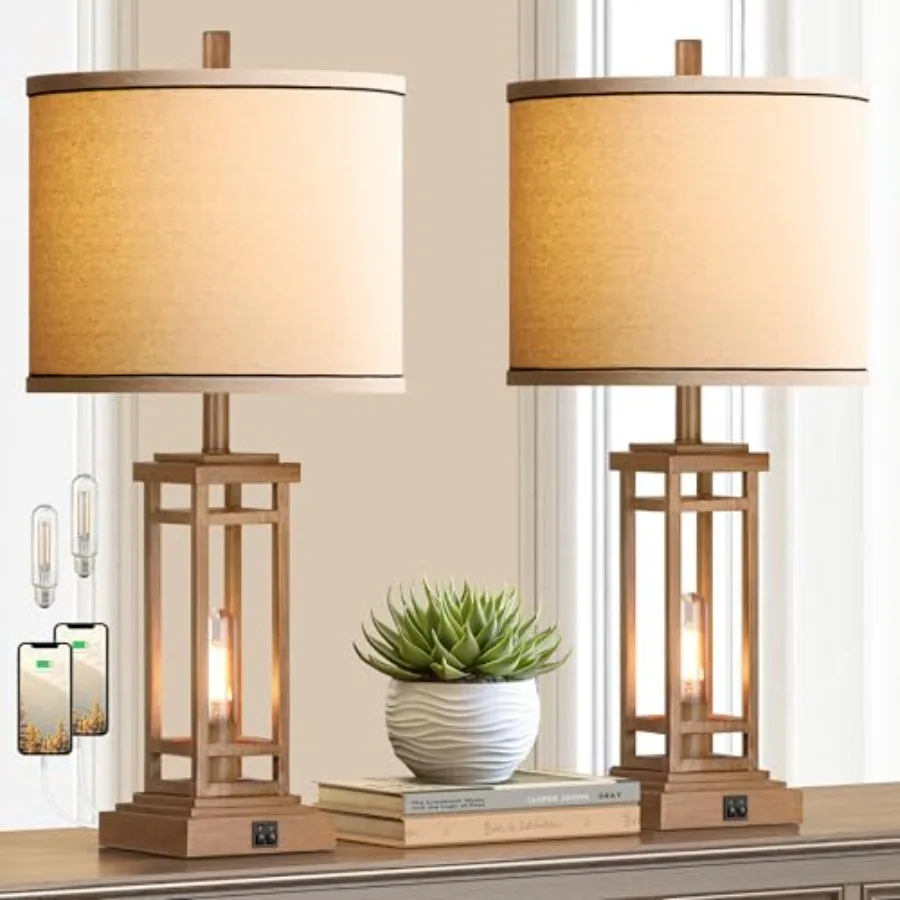 27.5 Tall Farmhouse Table Lamps with USB C + USB A Charge Ports, Rustic Living Room Lamps Set of 2, Industrial End Table Lamp f
27.5 Tall Farmhouse Table Lamps with USB C + USB A Charge Ports, Rustic Living Room Lamps Set of 2, Industrial End Table Lamp f