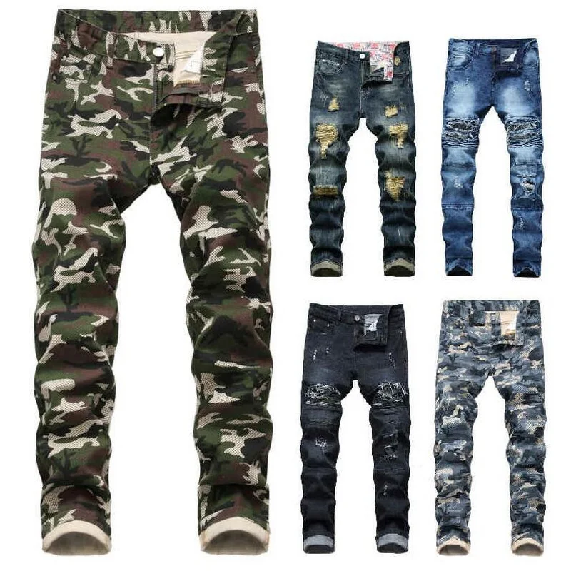 Men's Camouflage Jeans Men Slim Fit Elastic Denim Pants Streetwear Hole Cowboy Trousers Size 28-42
Men's Camouflage Jeans Men Slim Fit Elastic Denim Pants Streetwear Hole Cowboy Trousers Size 28-42