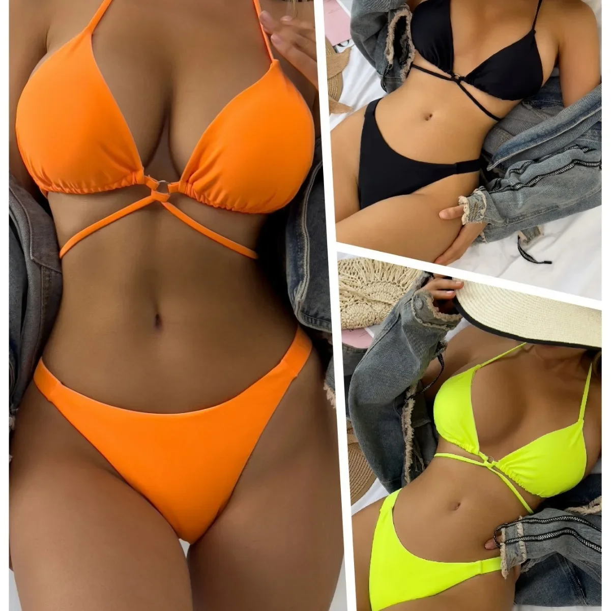 2025 bikini new swimsuit women's straps solid color swimsuit outer single swimsuit
2025 bikini new swimsuit women's straps solid color swimsuit outer single swimsuit