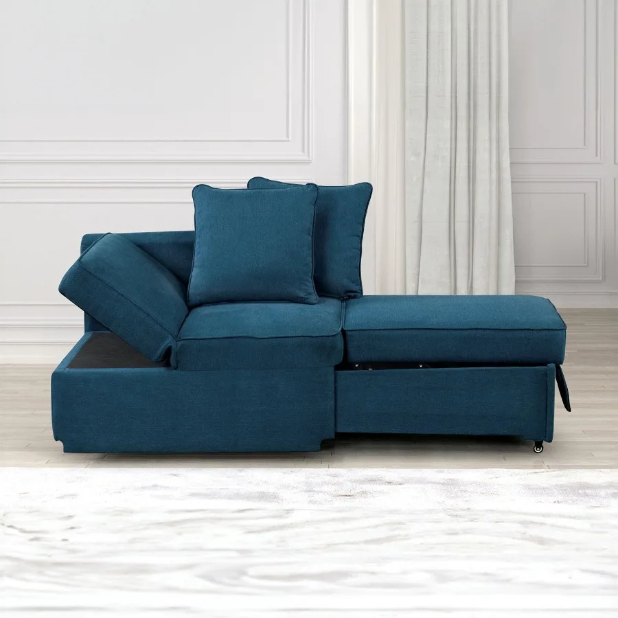 Contemporary Style 1pc Convertible Chair Blue Fabric Functional Storage Seat w Pillows Living Room
Contemporary Style 1pc Convertible Chair Blue Fabric Functional Storage Seat w Pillows Living Room