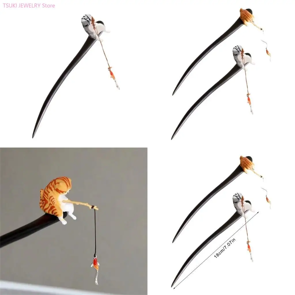 62KE Wooden Hairpin For Daily Use Modern Fishing Cats Theme Hair Clip Hairpin
62KE Wooden Hairpin For Daily Use Modern Fishing Cats Theme Hair Clip Hairpin