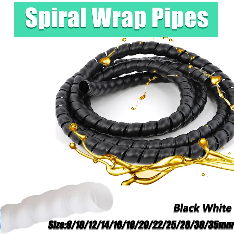 Cable Sleeve Protection Wire Line Organizer 1~10M Black/White Spiral Wrap Pipe Tube 8/10/12/14/16/18/20/22/25/28/30/35mm
Cable Sleeve Protection Wire Line Organizer 1~10M Black/White Spiral Wrap Pipe Tube 8/10/12/14/16/18/20/22/25/28/30/35mm